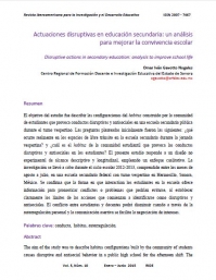 Actuaciones disruptivas en educación secundaria: un análisis para mejorar la convivencia escolar 